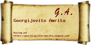 Georgijevits Amrita névjegykártya